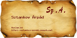 Sztankov Árpád névjegykártya
