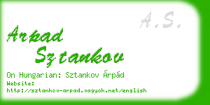 arpad sztankov business card